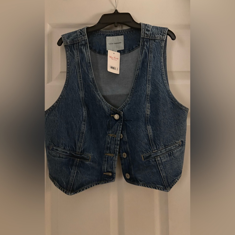 Lucky Brand Denim Button-Up Vest